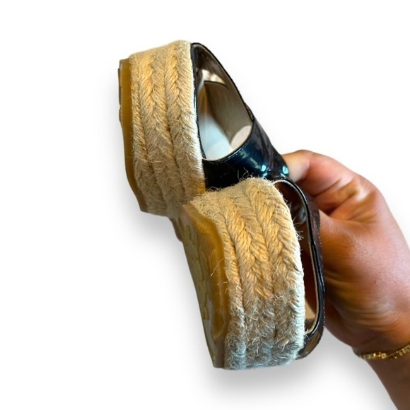 JIMMY CHOO | Black Patent Platform Espadrilles | Size 40 | 9.5 US Women’s - Picture 6 of 9